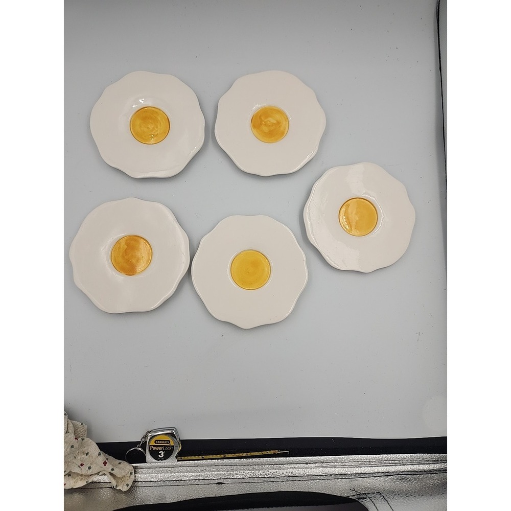 Rare Vtg McNutt's 1988 Schlaffer Nance & Co Dept 56  EGG PLATES SAUCER 9 Pieces